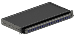 Leviton - Optical Panel Loaded With 24 Lc Duplex Singlemode Adapters - Black LE-FPCC1SXSM48LC2