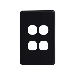 4C | Classic 4 Gang Switch Polycarbonate Cover Plate - Black Colour 040.000.0054