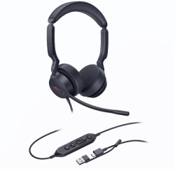Yealink UH44 Dual Uc Usb-c/a Unified Communications USB Wired Headset Dual Noise-Canceling Microphones 35mmSpeaker Busylight Leather Ear Cushions UH44-D-UC-C/A