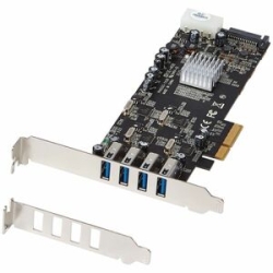 4 Port Quad Bus PCIe USB 3 Card W/ Uasp PEXUSB3S44V