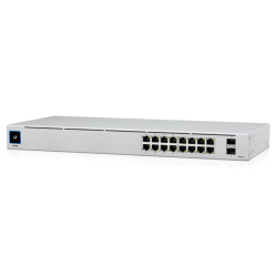 Ubiquiti UniFi 16-port Managed Gigabit Switch - 8x PoE+ Ports, 8x Gigabit Ethernet Ports, 2x Sfp , 42W, Touch Display, Fanless , GEN2, USW-16-POE