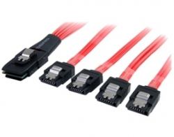 Startech 50cm Serial Attached Scsi Sas Cable - Sff-8087 To 4x Latching Sata - Mini Sas To Sata