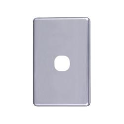 4C | Classic 1 Gang Switch Polycarbonate Cover Plate - Silver Colour 040.000.0041