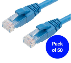 4Cabling 0.5M Cat6 Rj45-Rj45 Pack Of 50 Ethernet Network Cable. Blue 004.002.0002.50Pack
