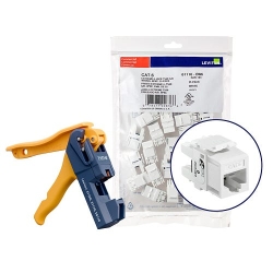 Leviton - EXtreme Cat 6 Unshielded Jack 110-Style 150PK With Tool - White LE-61110-JW6