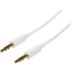 1m White Slim 3.5mm Stereo Audio Cable MU1MMMSWH