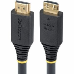 StarTech.com 20ft (6.1m) High Speed HDMI Cable With Gripping Connectors, 4K 60Hz/1440p 144Hz 18Gbps, UHD HDMI Cord, Tpe Jacket - High Speed HDMI Cable W/gripping Connectors To Minimize Accidental Disconnection; Supports 4K 60Hz W/HDR10/HDCP/ARC; Connecto