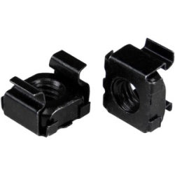 StarTech.com M5 Cage Nuts - 50 Pack, Black - M5 Mounting Cage Nuts For Server Rack & Cabinet - Cage Nut - Steel - Black - 50 / Pack CABCAGENUTSB