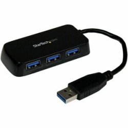 Portable 4 Port Mini USB 3.0 Hub - Black ST4300MINU3B