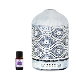 (Ls) Mbeat® Activiva Metal Essential Oil And Aroma Diffuser-Vintage White -100ml Built-in 7 LED Colour Changing Auto Stop Misting Product ACA-AD-S2