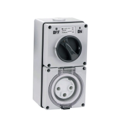 4C | Combination Switched Socket 3 Round Pin IP66 250V 32A 040.000.0215