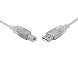 8Ware USB 2.0 Cable 2m Type A To B Male To Male Printer Cable For HP Canon Dell Brother Epson Xerox Transparent Metal Sheath Ul Approved UC-2002AB