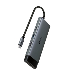 TP-Link UH7021C USB Type-C 7-in-1 Hub, 4K@60Hz HDMI, Sd & MicroSD Uhs-I, 100W Power Delivery, 3× USB-A Data Ports. UH7021C