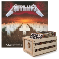 Crosley Record Storage Crate & Metallica Master Of Puppets - Vinyl Album Bundle UM-5738259-B