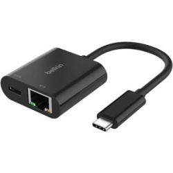 Belkin Connect Ethernet Adapter For MacBook, IPad Pro, MacBook Pro, Workstation - Portable - Black - USB Type C INC019BTBK
