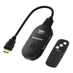 Simplecom CM353 3-Port Hdmi 2.1 Switch 3 In 1 Out Splitter Hdcp 2.3 8K@60Hz CM353