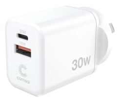Comsol 30W Dual Port, 1x USB-C 1x USB-A, Wall Charger WCCA301W