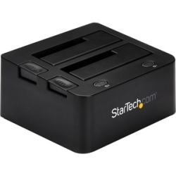 StarTech.com Drive Dock Sata/600 - USB 3.0 Type B Host Interface - Uasp Support External - Black - Dual-Bay Hard Drive Dock For 2.5/3.5" Sata And Ide Drives; Sata Iii And Ide (40 Pin, Eide/Pata) Hdd/SSD; USB 3.2 (5 Gbps) Host Connection; Top-Loading Driv