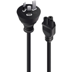 Alogic 2M Aus 3 Pin Mains Plug To Iec C5 - Male To Female MF-AUS3PC5-02RBLK
