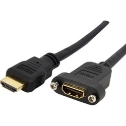 StarTech.com 3ft Hdmi Female To Male Adapter, 4K High Speed Panel Mount Hdmi Cable, Hdmi Female To Male, Hdmi Panel Mount Connector Cable - Cable For Pc, Audio/Video Device, Faceplate - First End: 1 X 19-pin Hdmi Digital Audio/Video - Female, Digital Aud