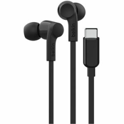 Belkin Soundform Wired Earbud Stereo Earset - Black - Binaural - In-ear - USB Type C G3H0002FQBKV2