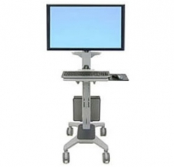 Ergotron Neo-flex Wideview Mobile Computing Work Desk Cartfor Dual Display Video Web Conferencing,