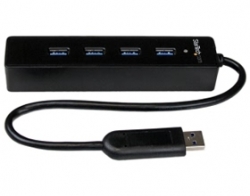 Startech 4 Port Portable Superspeed Usb 3.0 Hub With Built-in Cable - Four Port External Usb 3