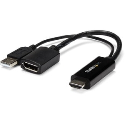 StarTech.com Hdmi To DisplayPort Adapter - 4K 30Hz - Hdmi To DisplayPort Converter - Compact Hdmi To DP Adapter - USB-Powered - 1 X 19-pin Hdmi Digital Audio/Video - Male - 1 X 20-pin DisplayPort Digital Audio/Video - Female, 1 X Powered USB Type A - Mal