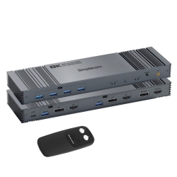 Simplecom KM490 Hdmi And DisplayPort Dual Monitor Kvm Switch For 2 Computers With 4-Port USB 3.0 Hub 5Gbps 8K@60Hz KM490