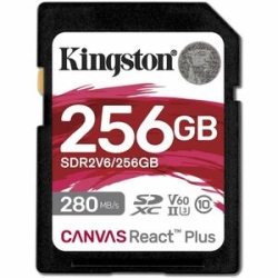 Kingston Canvas React Plus 256 Gb Class 10/Uhs-Ii (U3) V60 Sdxc - 280 MB/s Read - 150 MB/s Write SDR2V6/256GB