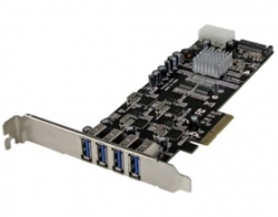 Startech 4 Port Quad Bus Pci Express (pcie) Superspeed Usb 3.0 Card Adapter With Uasp - Sata/ Lp4 PEXUSB3S44V