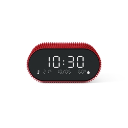 Lexon Ray Clock Lcd Alarm Clock With Temperature / Humidity Display - Red LD-LR155SR3