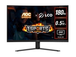 Aoc 31.5" Qhd Curved Monitor (CQ32G4E) – 180Hz VA, 0.5ms Mprt, 1500R Curve, 121% Srgb, DP 1.4, Hdmi 2.0, Delta E<2, Tilt Adjustable, 3500:1 Contrast CQ32G4E