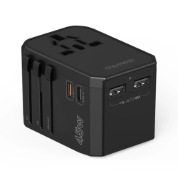 Choetech PD6045 GaN Tech 2C+2A 45W Travel Adapter With Us Eu Uk Au Plugs Black ELECHOPD6045