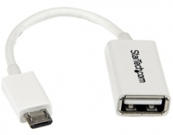 Startech 5in White Micro Usb To Usb Otg Host Adapter Mf - Micro Usb Male To Usb A Female On-the-go