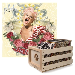 Crosley Record Storage Crate P!nk I'm Not Dead Vinyl Album Bundle SM-19075947061-B
