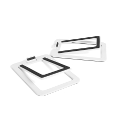 Kanto S2W Angled Desktop Speaker Stands For Small Speakers - Pair, White KO-S2W