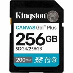 Kingston Canvas Go! Plus 256 Gb Class 10/Uhs-I (U3) V30 Sdxc - 200 MB/s Read - 160 MB/s Write SDG4/256GB