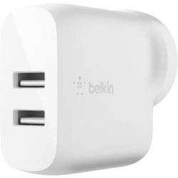 Belkin Boost↑Charge 24 W Ac Adapter - For Smartphone, Tablet Pc, Power Bank, IPad Pro - 4.80 A - White WCD001AU1MWH
