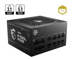 Msi Mag A750GL PCIE5 Ii Bulk – 750W Atx 3.1, 80+ Gold, Full Modular, PCIe 5.0 16-pin, 3x PCIe 6+2, 8x Sata, Fdb Fan, Ocp/Ovp/Opp/Otp/Scp/Uvp, 120mm MAG A750GL PCIE5 II Bulk