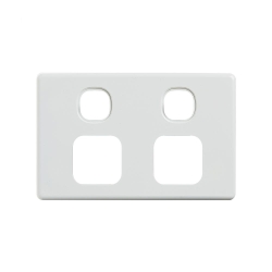 4C | Elegant Double Power Point Cover Plate- White 040.0.0117