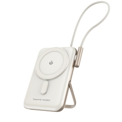 Choetech B735-Wh 10000mAh 20W MagLeap Wireless Power Bank White With Phone Holder And Build-in Cable ELECHOB735WH