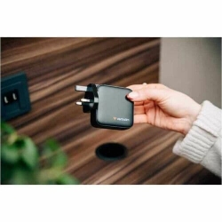 Verbatim Mini 100 W Ac Adapter - Universal Adapter - 2 USB Type-C - For Notebook, Smartphone, Tablet Pc - Australia, Europe - 120 V Ac, 230 V Ac Input 30242