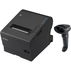 Tm-T88Vii-612 Desktop Direct Thermal Printer + Zebra LI2208 Black With Stand USB 1BUNDLE-TM-T88VII+LI2208