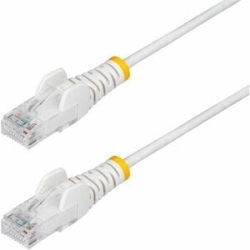 StarTech 2m White Slim CAT6 Ethernet Cable, Snagless RJ45, Utp, Lszh, 28AWG Pure Bare Copper, Slim Network Patch Cord - Slim Utp Cat6 Cable Supports 10Gbps And 100W PoE; Ideal For Crowded Installations; 36% Slimmer For Improved Airflow; Low Near-End Cros