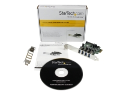 Startech.Com 4 Port PCIe USB 3.0 Card, Sata Power Required, Uasp, 2YR PEXUSB3S4V
