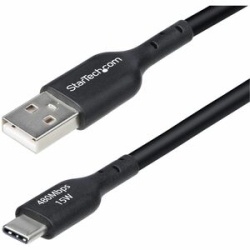 StarTech.com 4m (13ft) USB-A To USB-C Charging Cable, Charge & Sync, 3A, USB 2.0, Tpe Jacket - Black USB Charging Cord - USB-A To USB-C Charging Cable Supports 15W/3A Fast Charge And 480Mbps; Connect To A USB-A Charger/power Bank/hub; Works W/portable US
