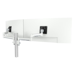 Atdec AWMS-2-5940 Dual Extended-Reach Arms on Post C-Clamp White AWMS-2-5940-C-W