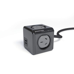 PowerCube 4 Power Outlet And 2 USB Ports 1.5m. Black 011.165.5405
