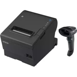 Tm-T88Vii-612 Desktop Direct Thermal Printer + Zebra LI2208 Black With Stand USB 1BUNDLE-TM-T88VII+LI2208